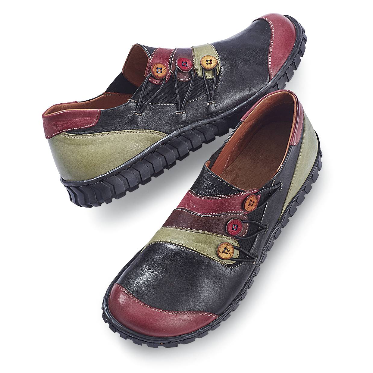 Spring Step® Button-Accent Shoes, Cushioned, Rubber Traction Sole - Northstyle Catalog