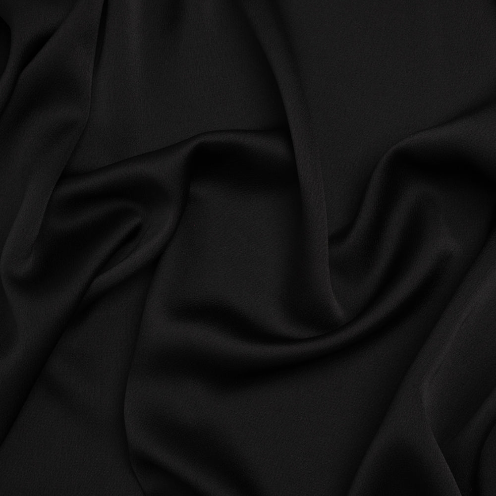 Satin Faced Polyester Crepe - Black - Designer Deadstock - Joann Fabrics