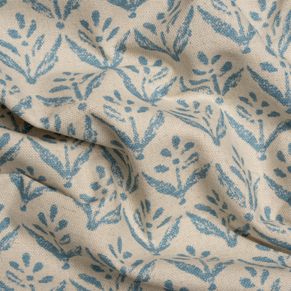 Cotton and Linen Canvas Print - Ocean Simple Flowers - British Imported - Joann Fabrics