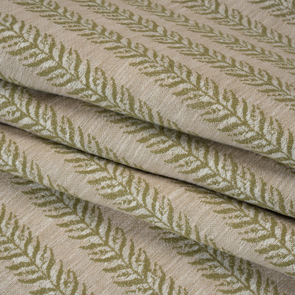 Polyester and Cotton Home Decor Jacquard - Olive Leafy Vine Stripes - British Imported - Joann Fabrics