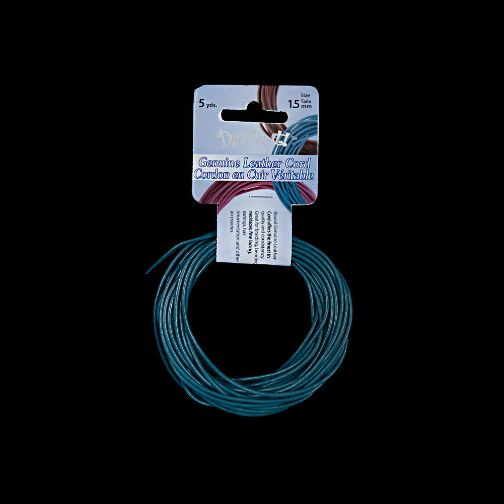 Dazzle-It Deep Teal Genuine Leather Cord - 1.5mm - Joann Fabrics