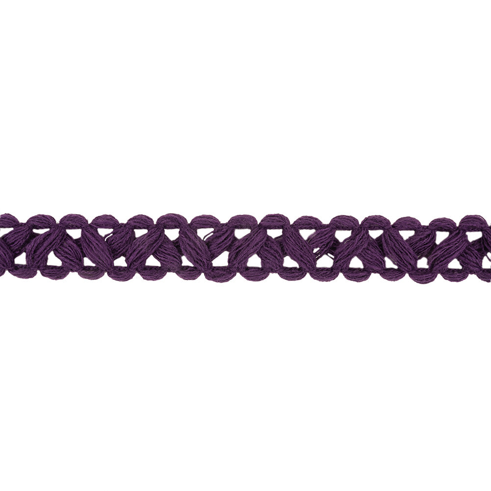 Deep Purple Criss-Cross Braided Trim - 0.75