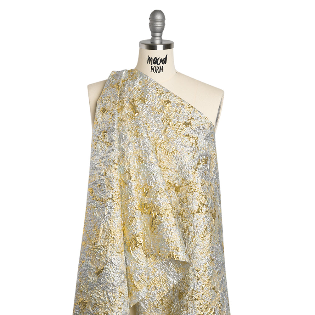 Metallic Brocade - Silver and Gold Abstract Sponge Texture - Joann Fabrics