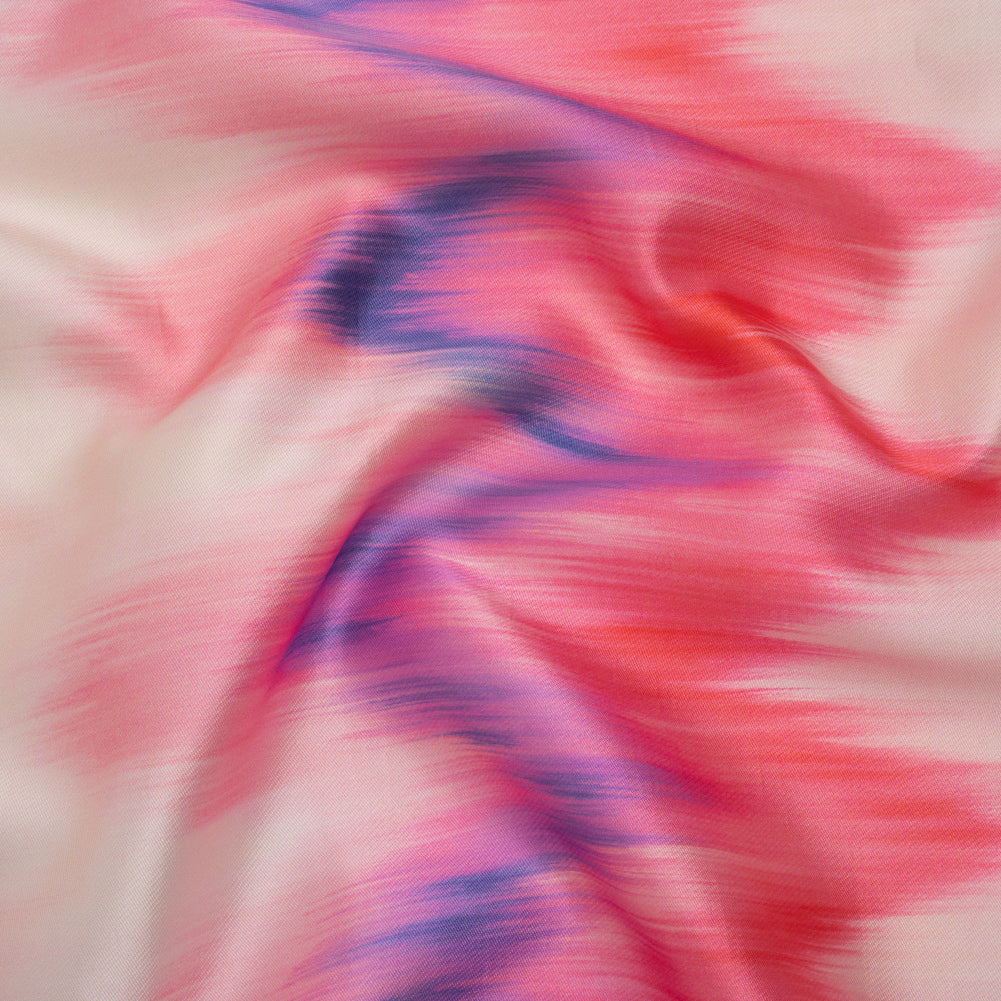 Polyester Mikado - Pink, Purple and Peach Ikat Zig Zag Stripes - Mood Exclusive High Horizons Print - Joann Fabrics