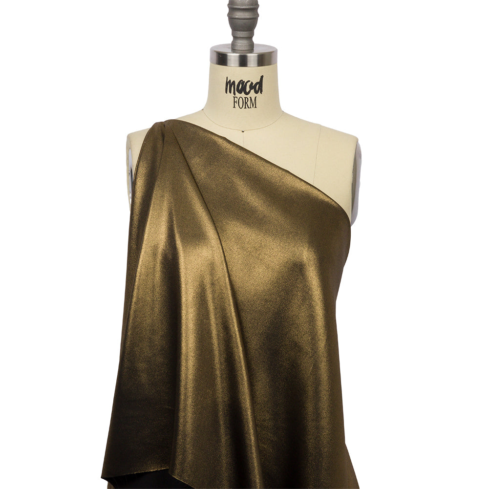 Ultra-Smooth Polyester Georgette with Foiling - Black and Gold - Valeria Collection - Joann Fabrics