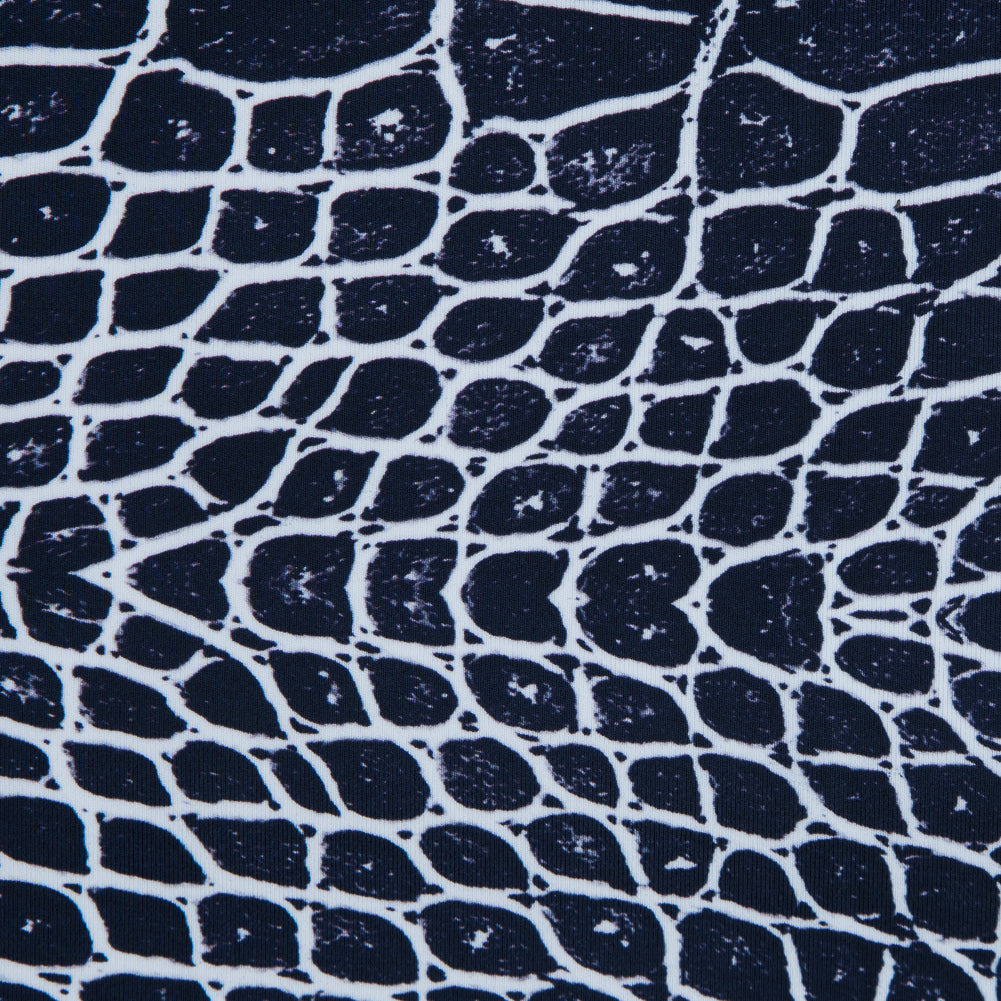 Navy Crocodile Caye UV Protective Compression Swimwear Tricot with Aloe Vera Microcapsules - Joann Fabrics