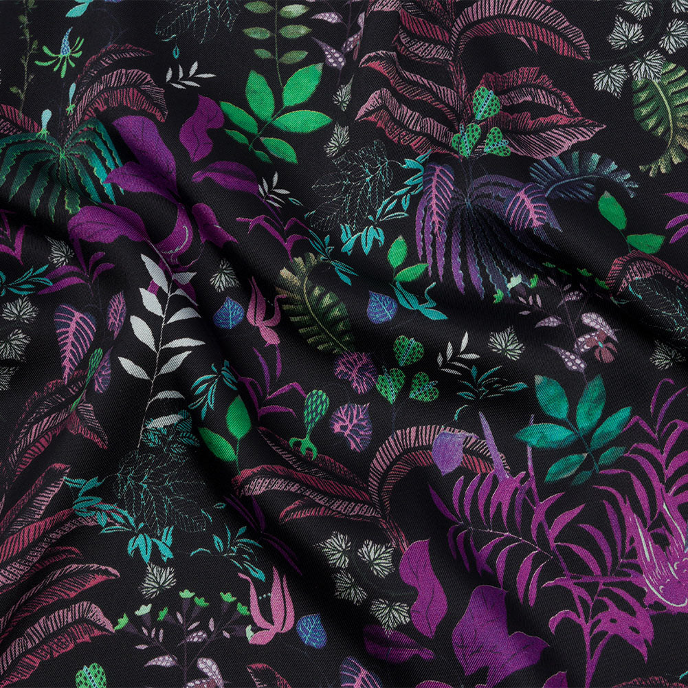 Polyester Twill Print - Black Floral - Mood Exclusive Fairy Forest - Joann Fabrics