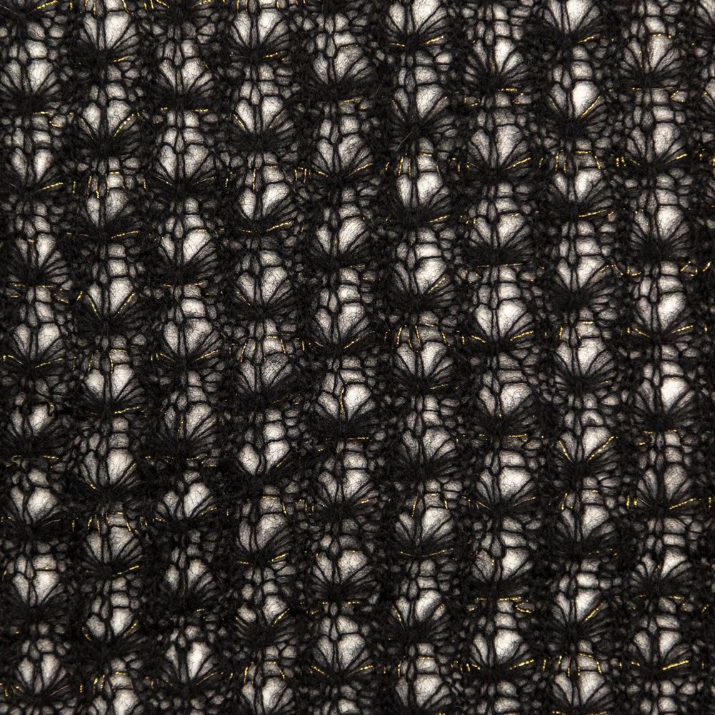 Black and Metallic Gold Blended Wool Crochet Lace - Joann Fabrics