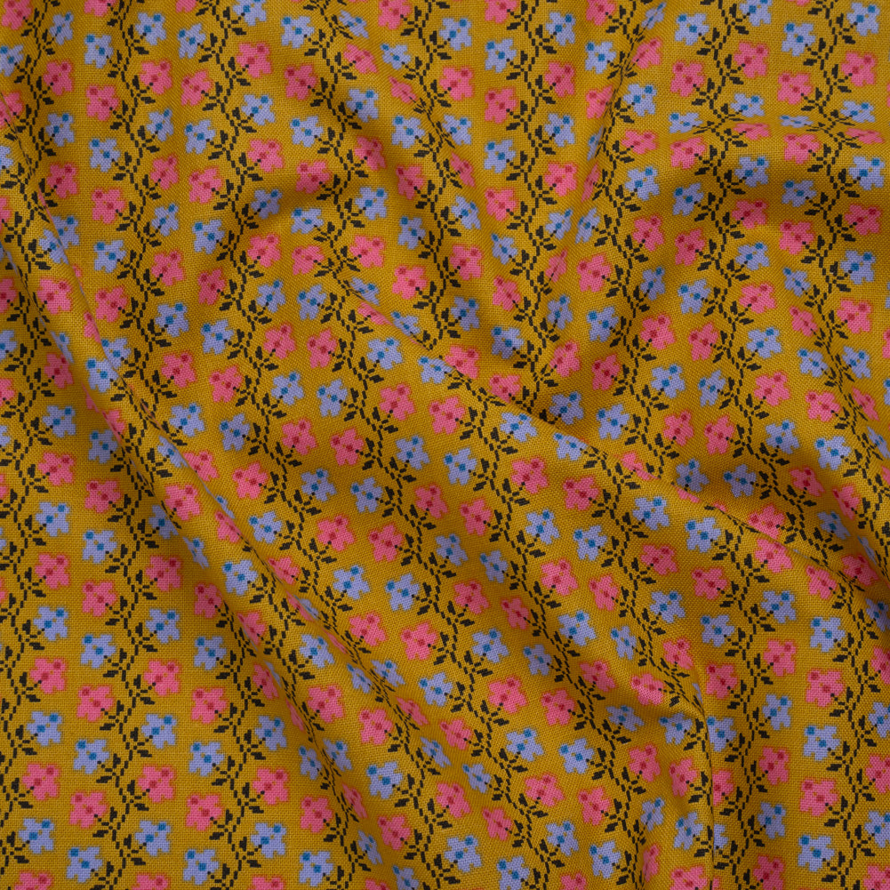 Printed Quilting Cotton by Anna Maria Textiles for Northcott - Butterscotch Offshoot Floral - Heiress Collection - Joann Fabrics