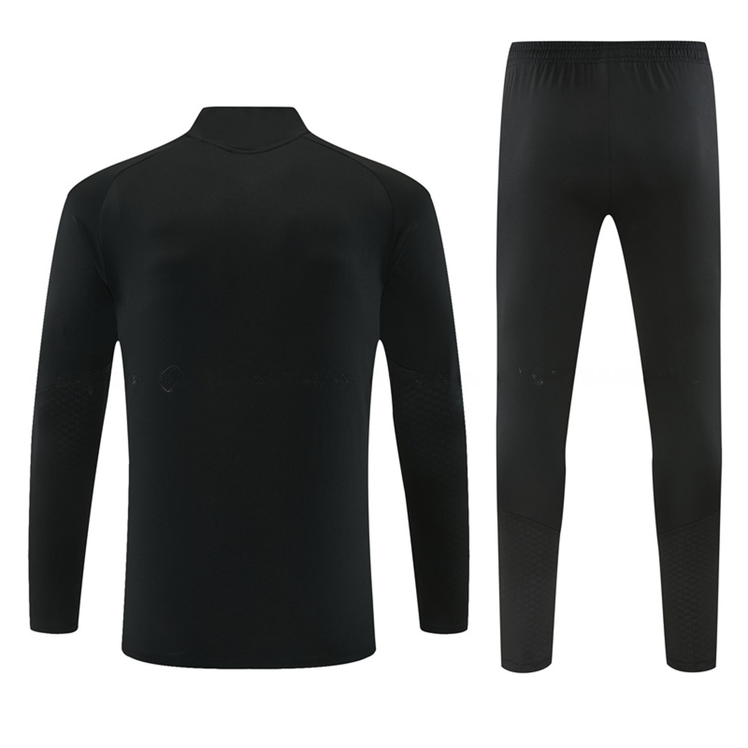 Real Madrid 26-27 With Rose Red Long Sleeve Training Set - Black Top & Black Pants - UnitedFutballJersey