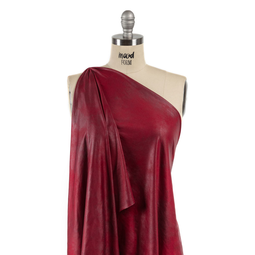 Faux Leather Foil Stretch Polyester Knit - Red Cloud Textured - Vanessa Collection - Joann Fabrics