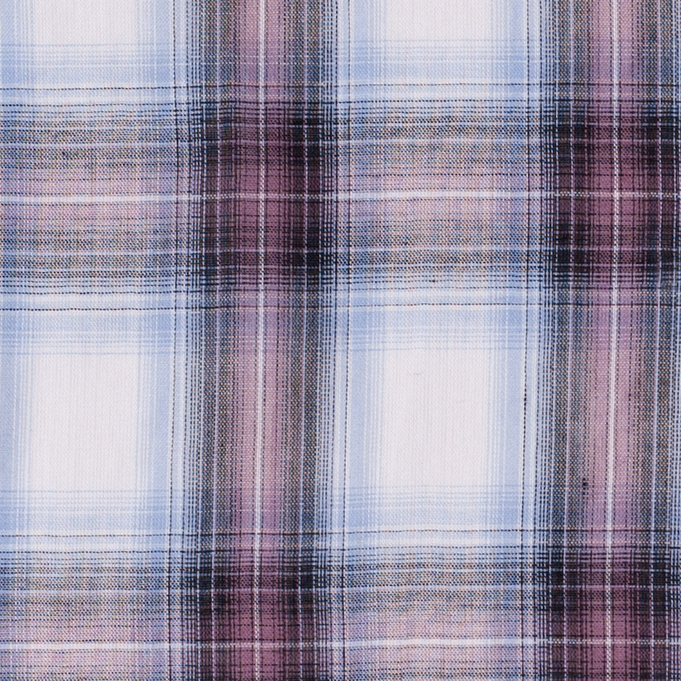 Famous NYC Designer Sky Blue/Rose Plaid Cotton Voile - Joann Fabrics