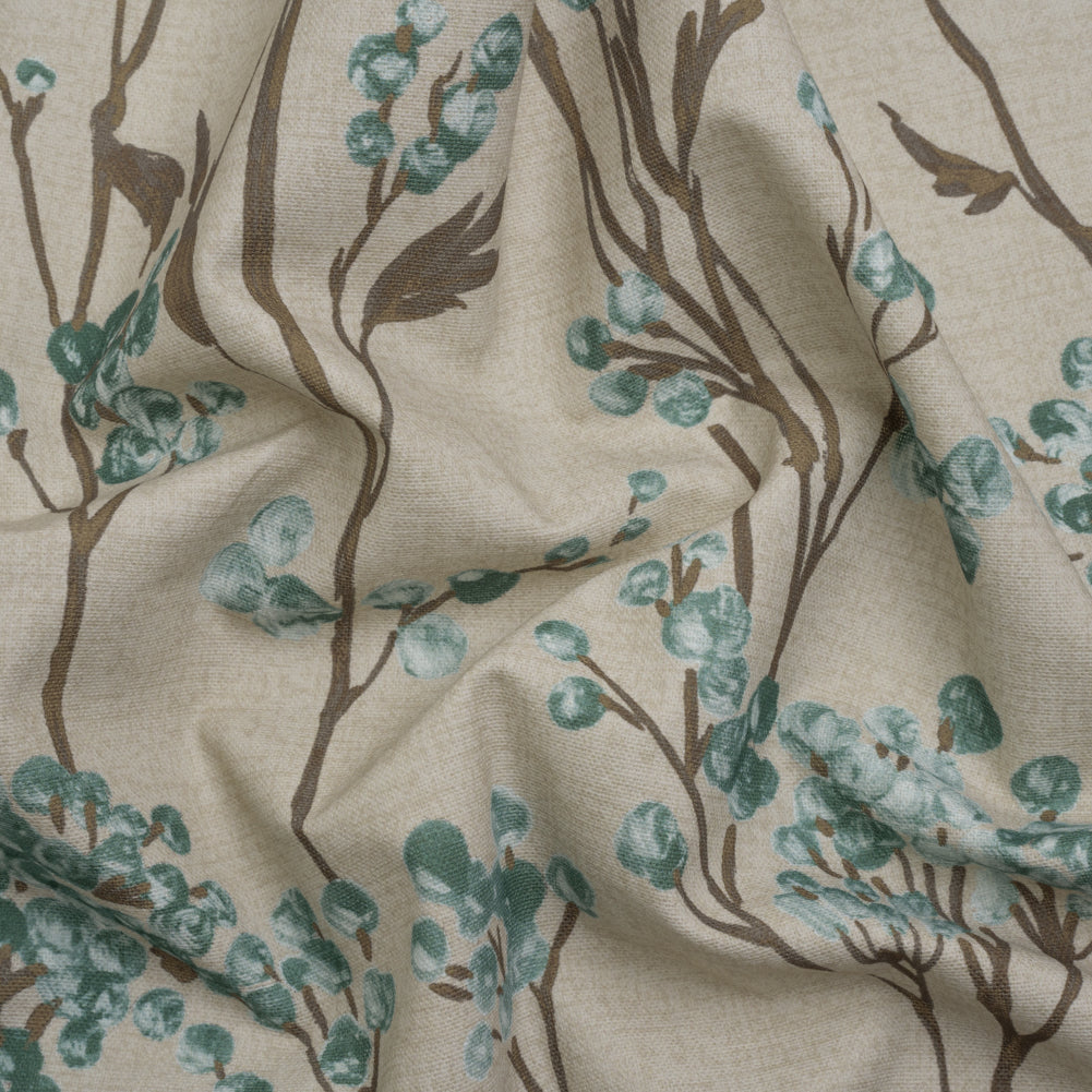 Cotton Canvas Print - Kingfisher Berry Stems - British Imported - Joann Fabrics