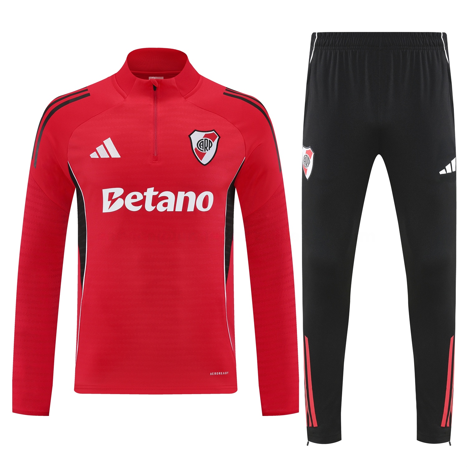 River Plate 25-26 Long Sleeves Training Set - Red Top & Black Pants - UnitedFutballJersey