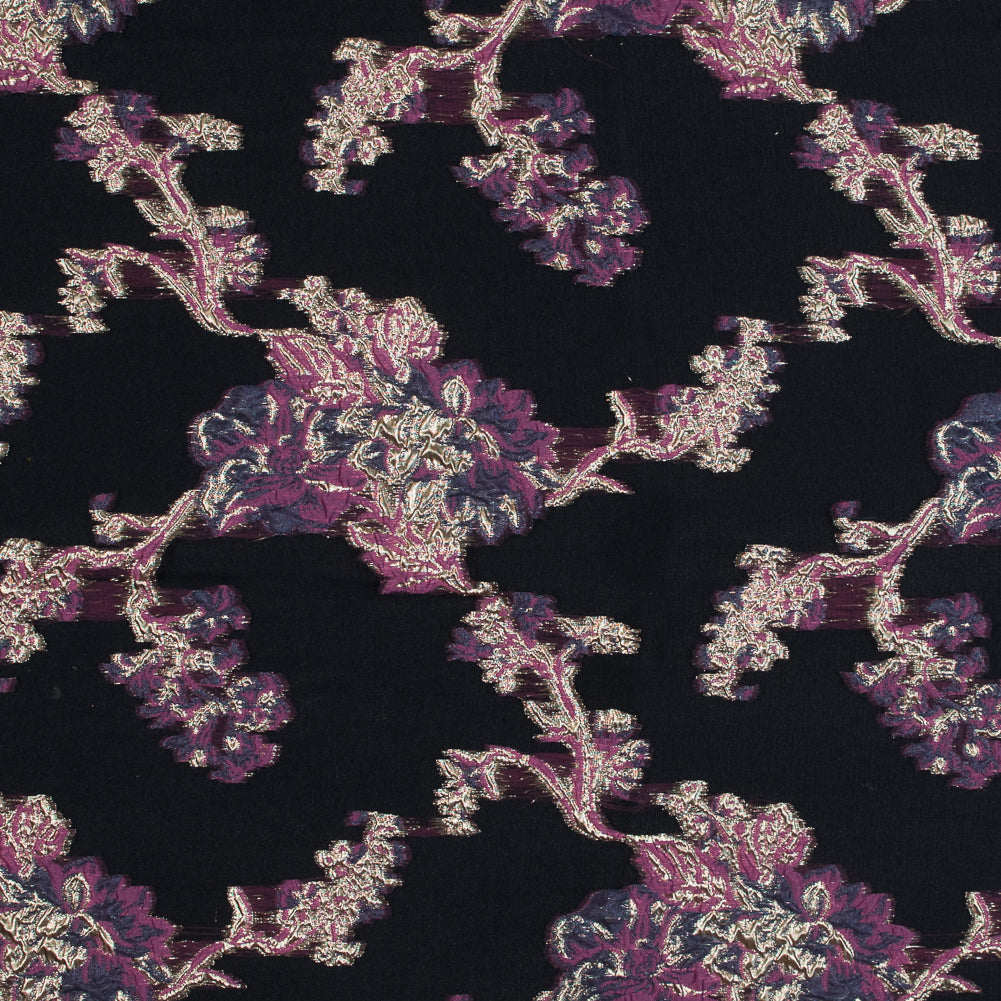 Pink, Purple and Metallic Gold Luxury Abstract Burnout Brocade - Joann Fabrics