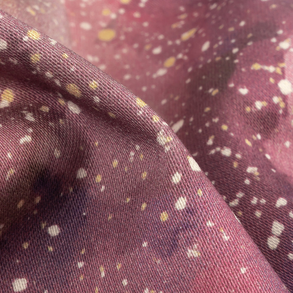 Stretch Cotton Sateen - Pink, Purple and White Abstract - Hope Spotted Print - Mood Exclusive Wisteria Collection - Joann Fabrics