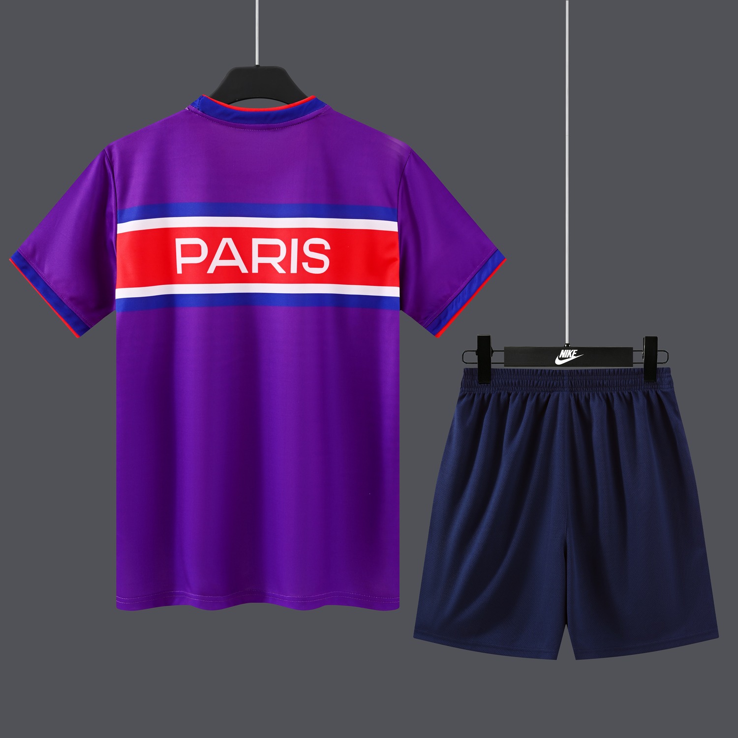 Paris Saint-Germain PSG 26-27 Purple Special Short-Sleeve Training Set - Purple Top & Deep Blue Shorts - UnitedFutballJersey