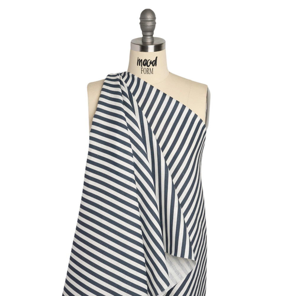 Medium Weight Linen Woven - Steel Blue Stripes - Lydia Collection - Joann Fabrics