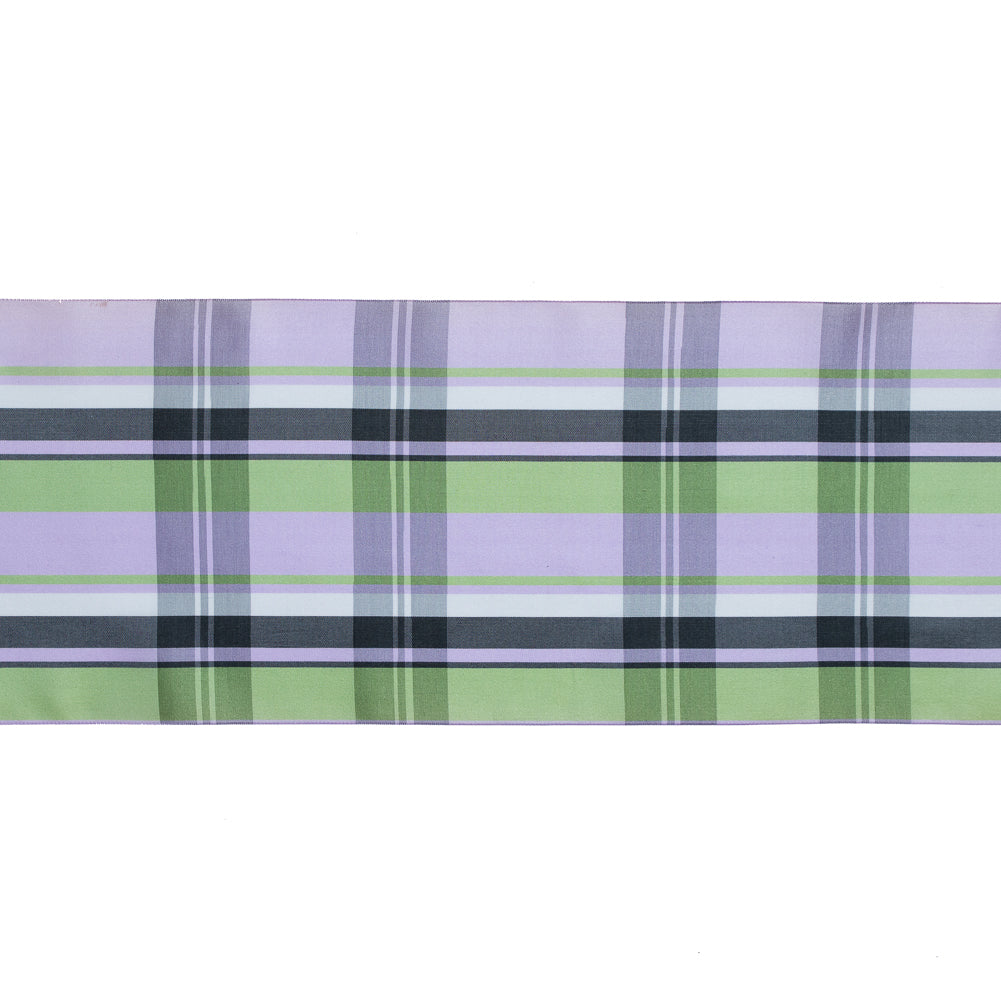 French Purple and Green Plaid Taffeta Ribbon - 6
