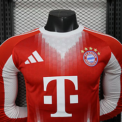 2025-2026 Long Sleeves Player Version Bayern Munich Home Football Shirt 1:1 Thai Quality