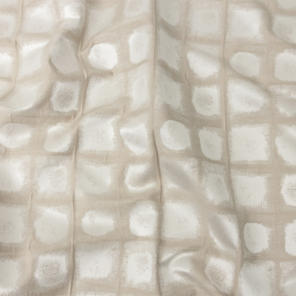 Drapery Jacquard - Oyster Painterly Squares - British Imported - Joann Fabrics