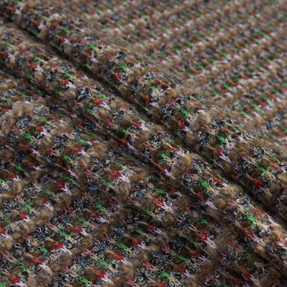 Italian Beige, Green and Red Chunky Wool Knit - Joann Fabrics