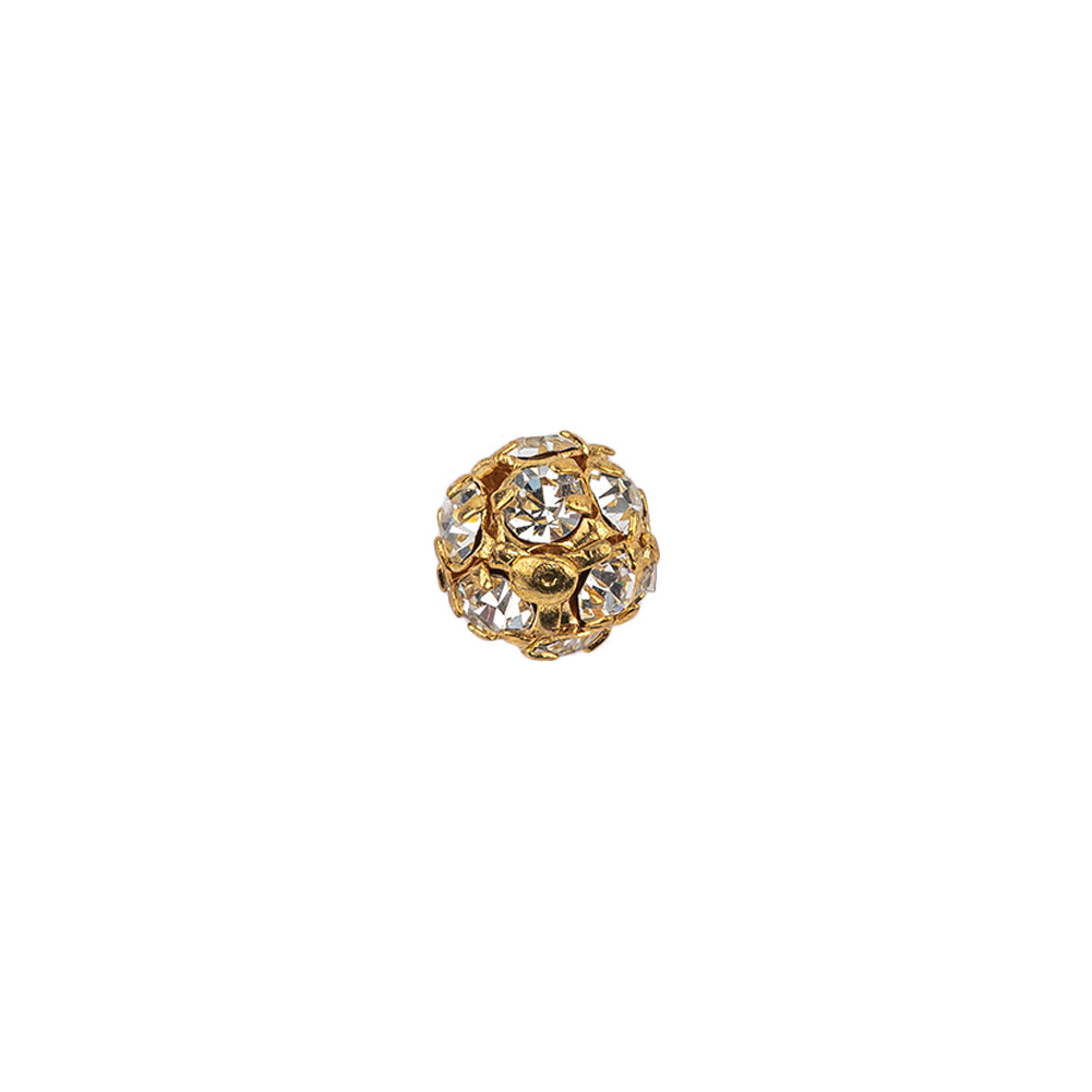 Vintage Swarovski Crystal Rhinestones and Gold Metal Shank Back Ball Button - 13L/8mm - Joann Fabrics