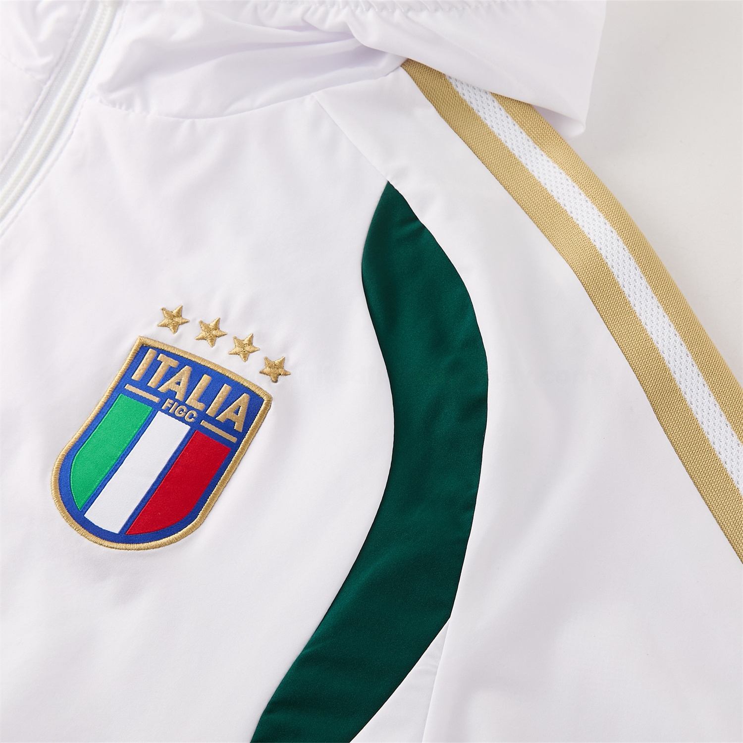 Italy 2026 Hooded Windbreaker Training Set - White Top & Green Pants - UnitedFutballJersey
