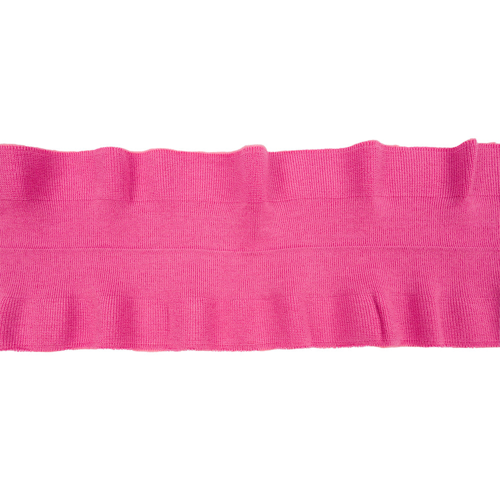 Bubblegum Pink Ruffled Foldover Rib Knit Trim - 37