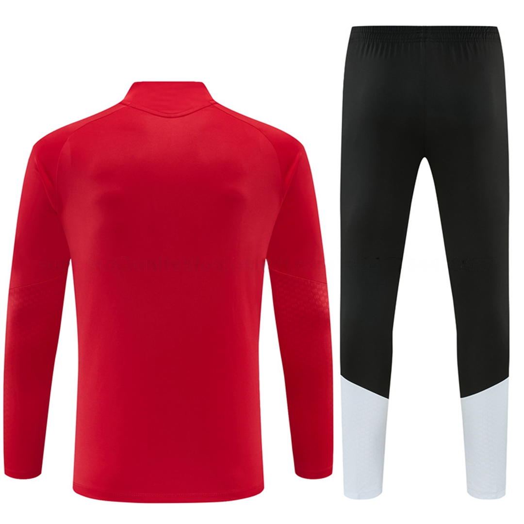 Spain 2026 Kids Long Sleeve Training Set - Red Top & Black Pants - UnitedFutballJersey
