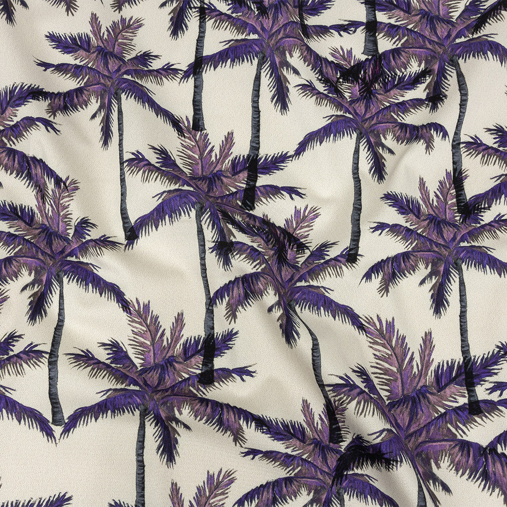 Mood Exclusive Pale Beige Psychedelic Palms Stretch Cotton Sateen - Joann Fabrics
