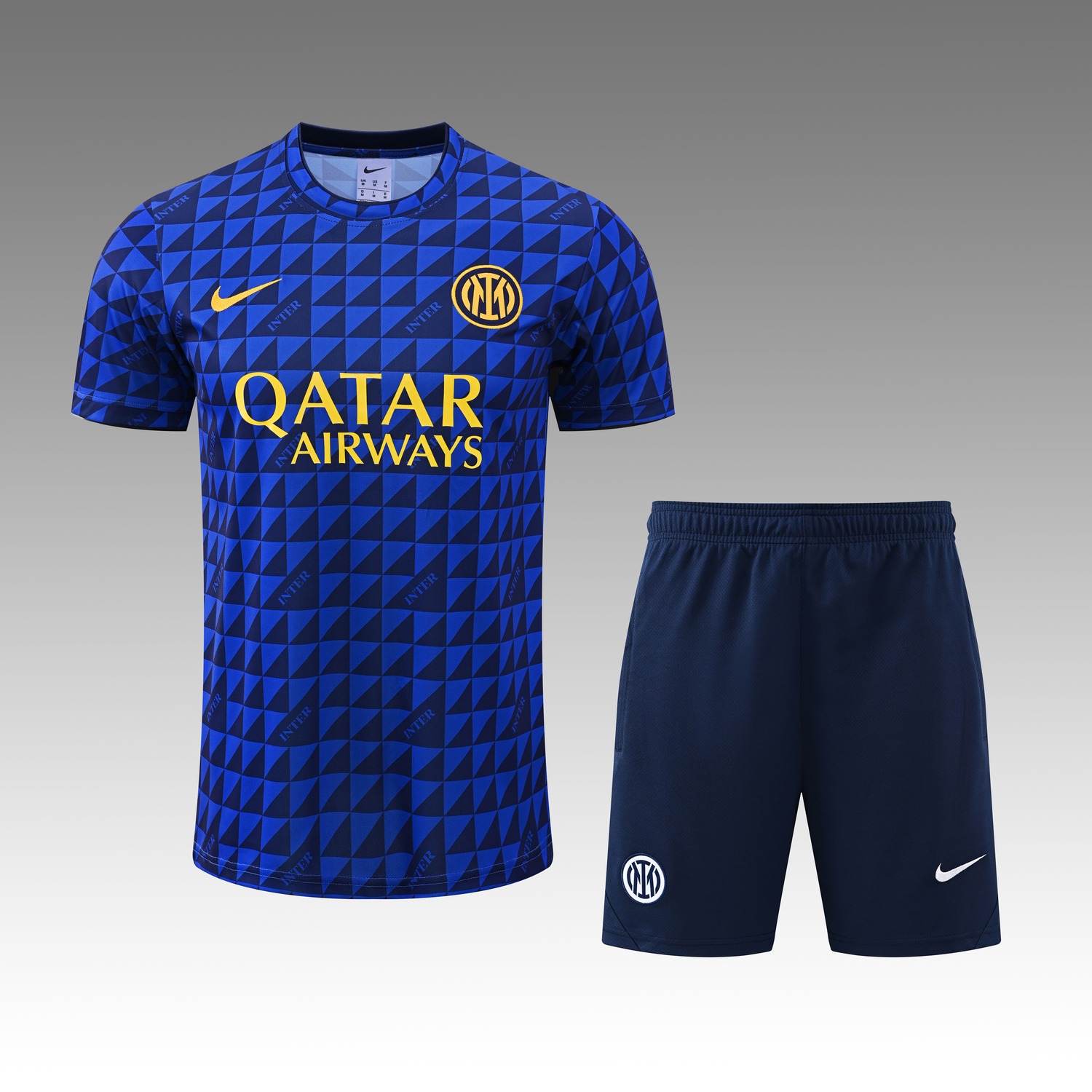 Inter Milan 26-27 Short-Sleeve Training Set - Royal Blue Top & Deep Blue Shorts - UnitedFutballJersey