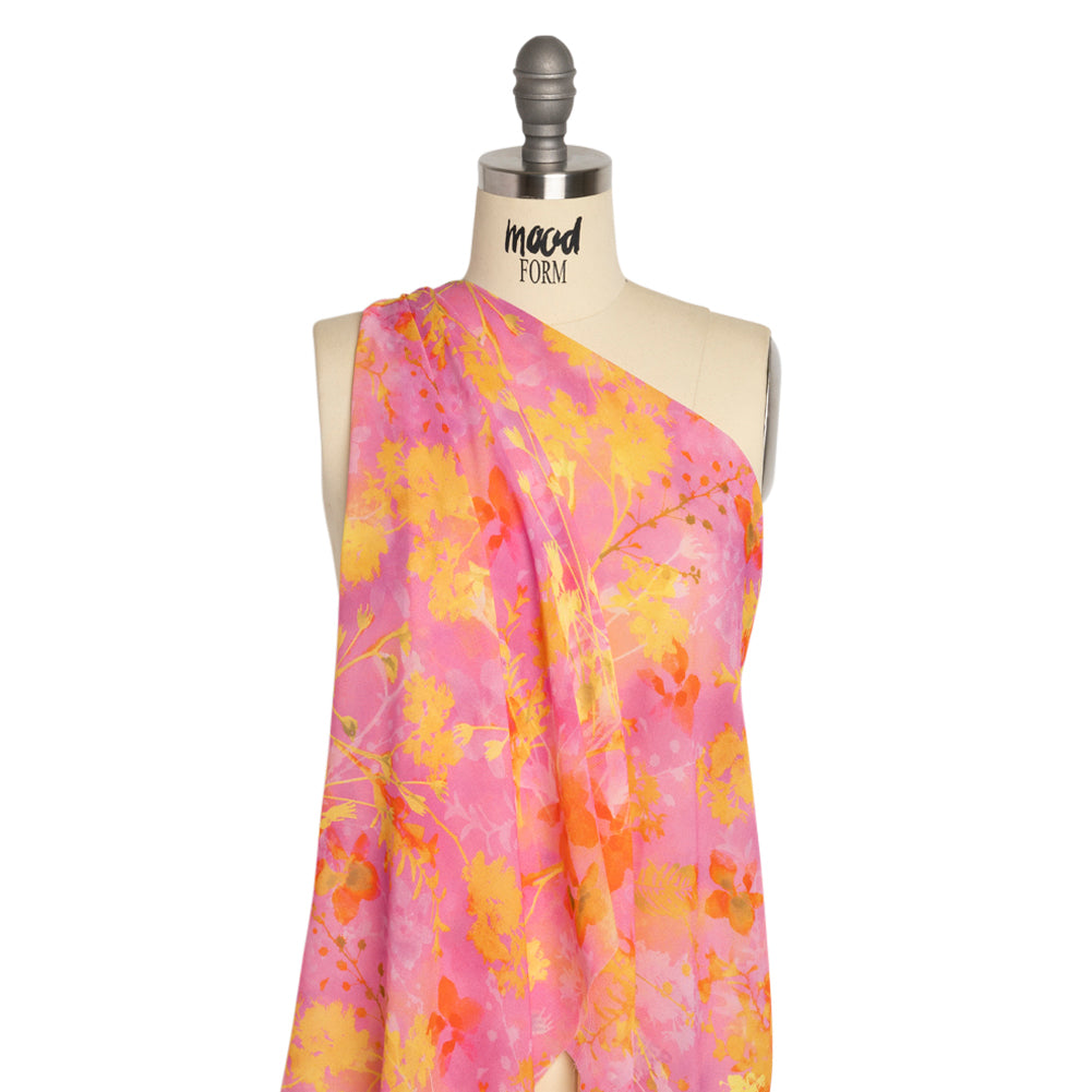 Mood Exclusive Pink Sapling Silhouette Viscose Georgette - Joann Fabrics