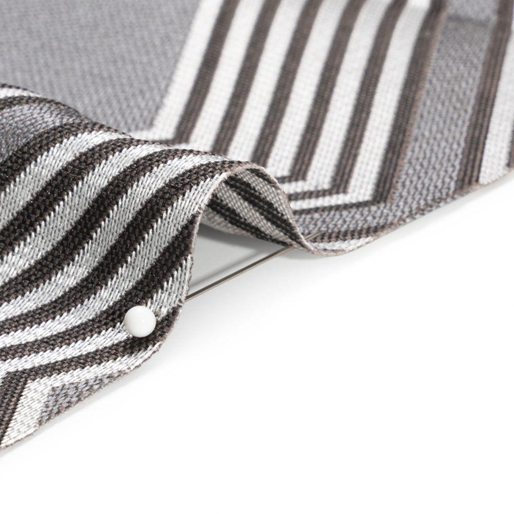 Silver, Charcoal and Gray Reverberating Hexagons Polyester Jacquard - Joann Fabrics