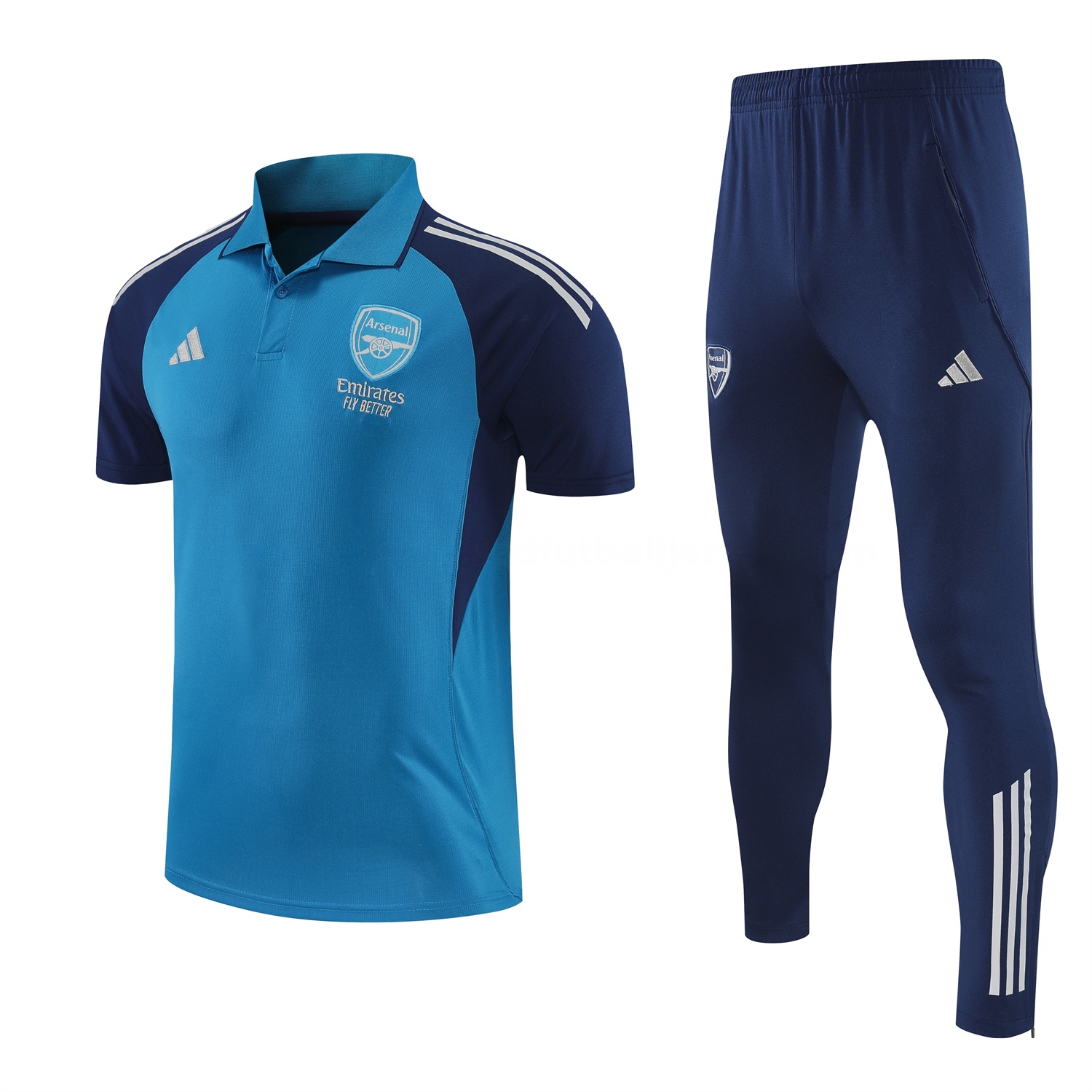 Arsenal 25-26 POLO Short-Sleeve Training Set - Royal Blue Top and Deep Blue Pants - UnitedFutballJersey