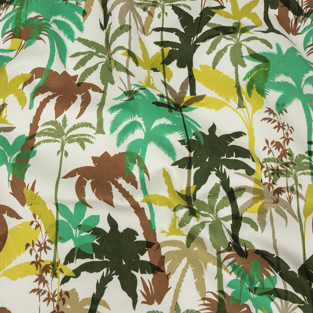 Mood Exclusive White Paradise Palms Stretch Cotton Sateen - Joann Fabrics