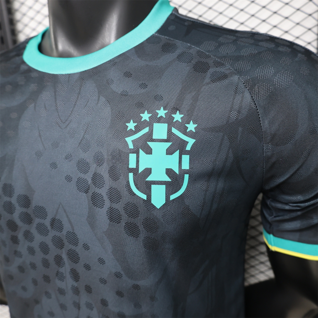 Brazil 2026 Black With Mint Green Special Jersey - Player Version - UnitedFutballJersey