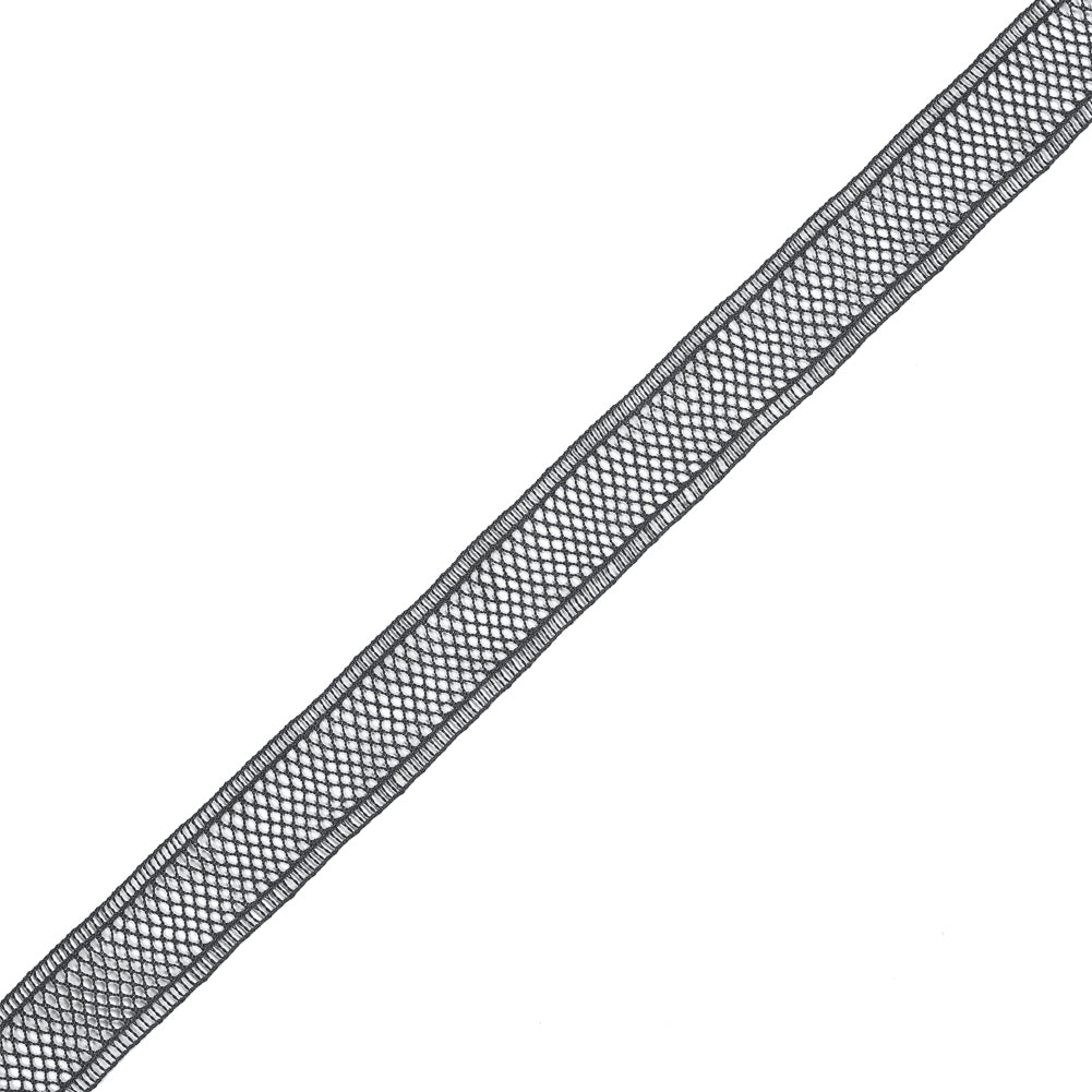 Charcoal European Cotton Crochet Trim - 1