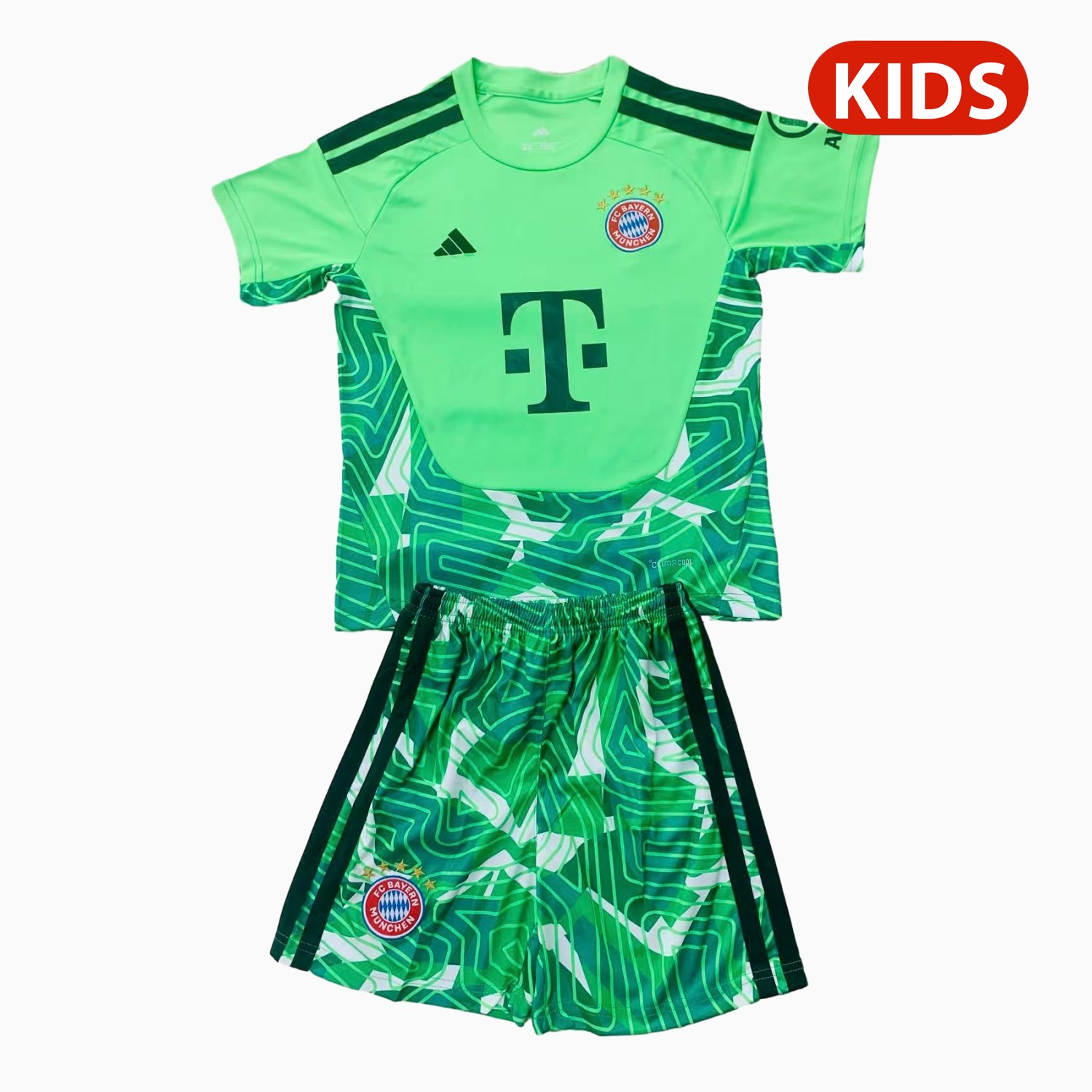 Bayern Munich 26-27 Green Goalkeeper Kids Kit - UnitedFutballJersey