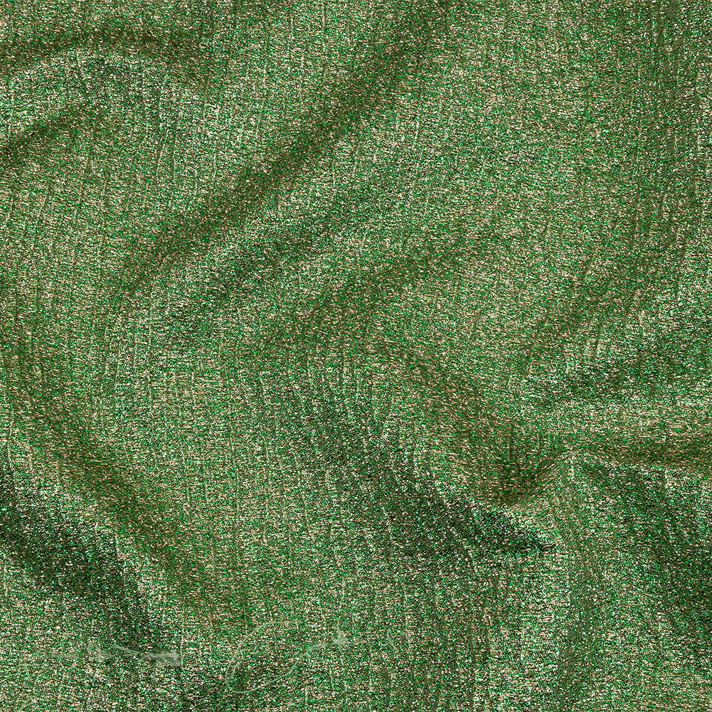 Metallic Kelly Green and Gold Crackle Luxury Brocade with Smooth White Backing - Joann Fabrics