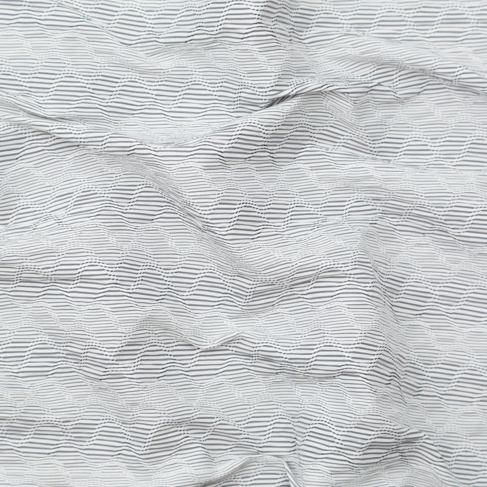 Italian Gray and White Wavy Striped Stretch Novelty Shirting - Joann Fabrics