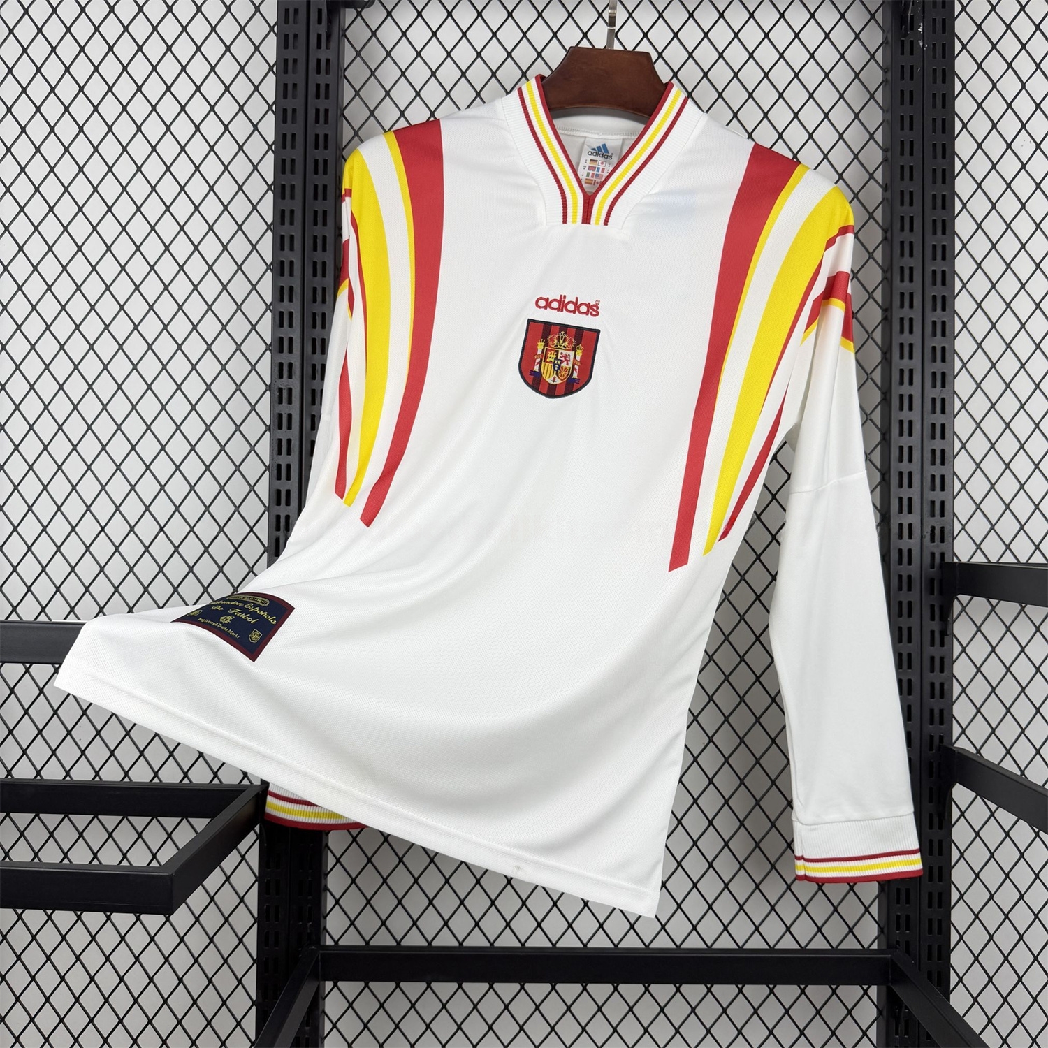 Retro Spain 1996 Away Long Sleeves Jersey - Fans Version - UnitedFutballJersey