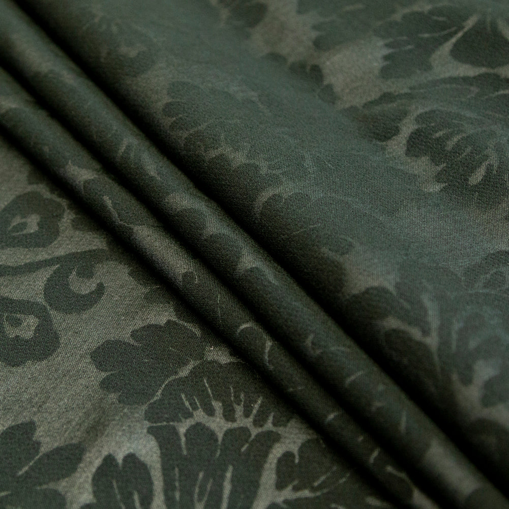 Deep Forest Green Floral Laminated Stretch Polyester Woven - Joann Fabrics