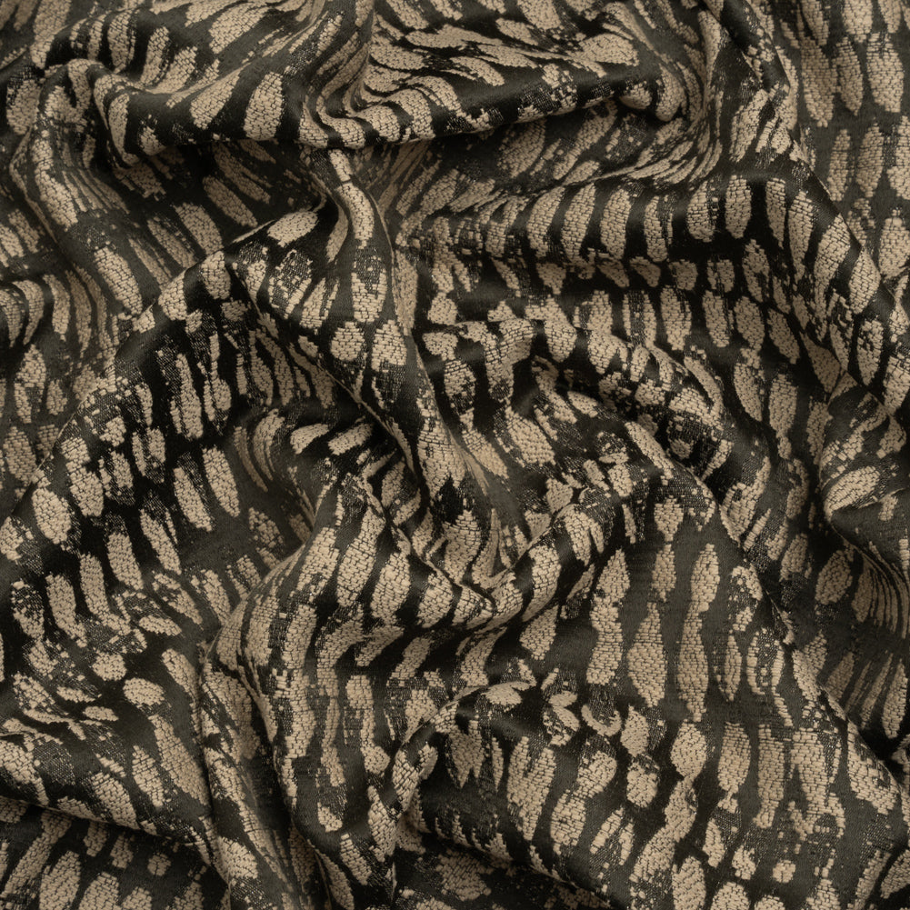 Rows of Spots Recycled Polyester and Cotton Drapery Jacquard - Noir - British Imported - Joann Fabrics
