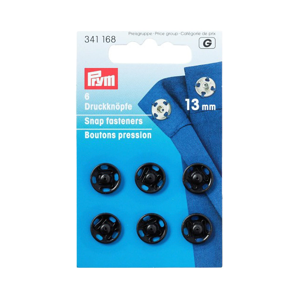Prym Sew-On Snap Fasteners - Black Brass 13mm - 6 ct - Joann Fabrics