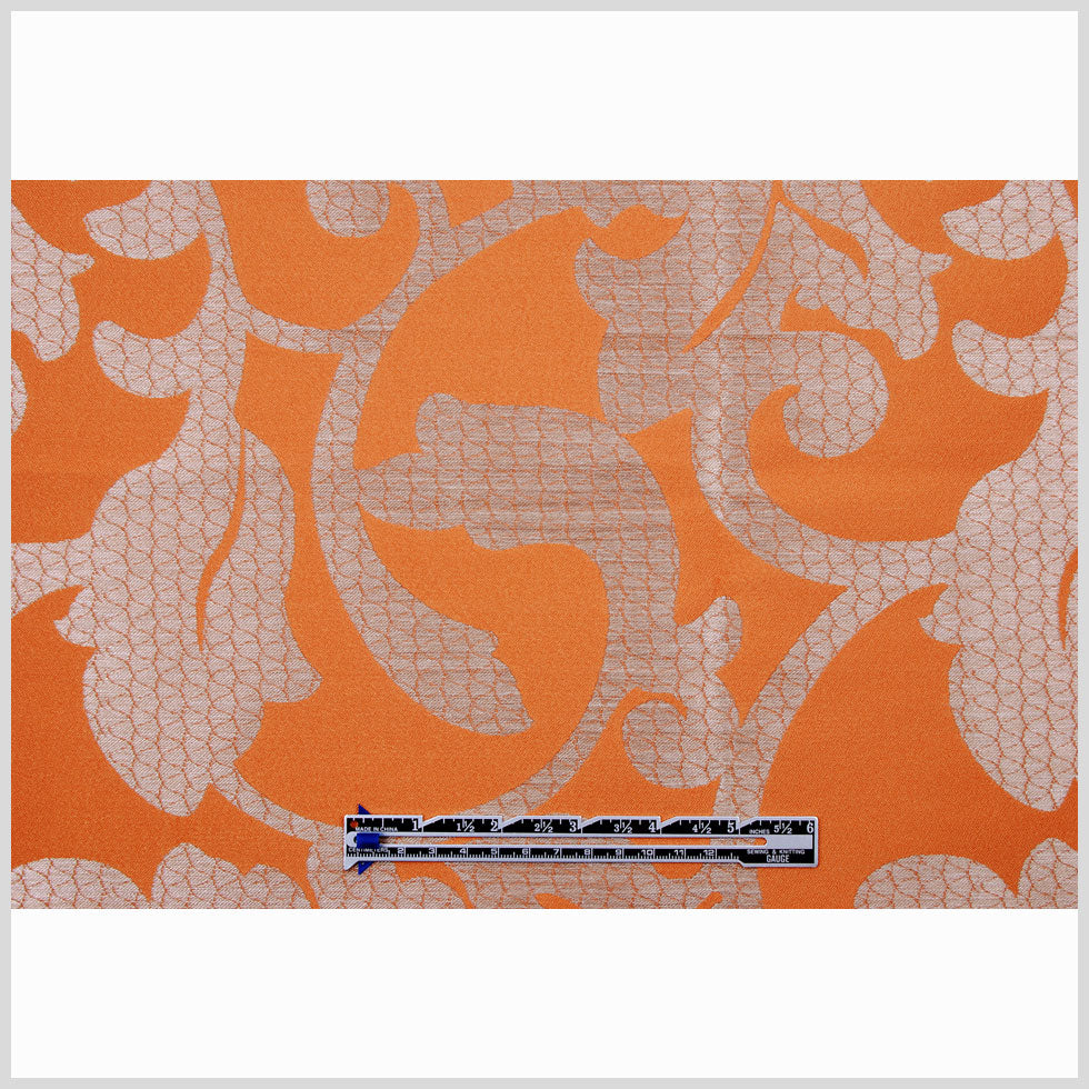 Pumpkin Damask Floral Poly - Joann Fabrics