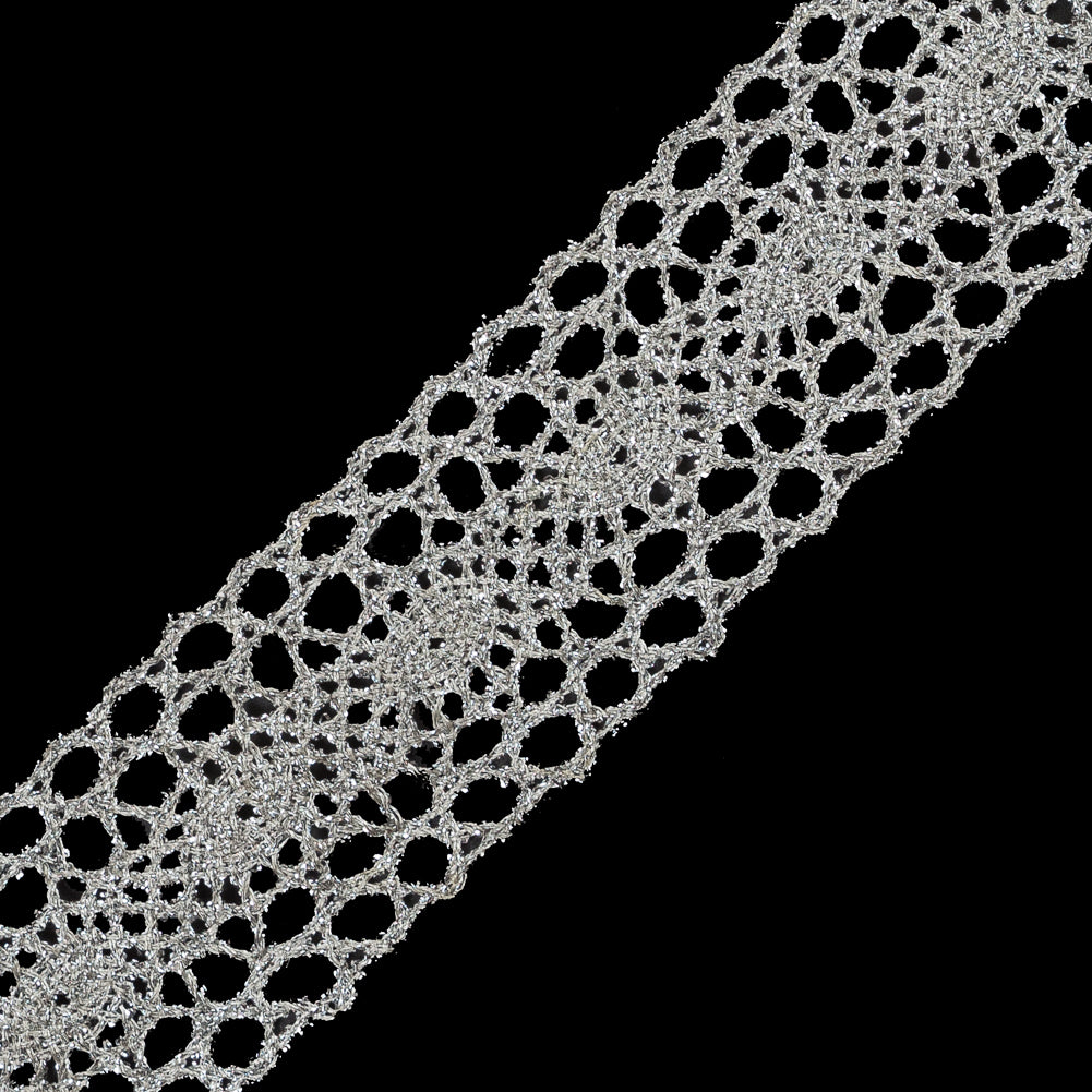 Metallic Silver Lace Trim - 1.75