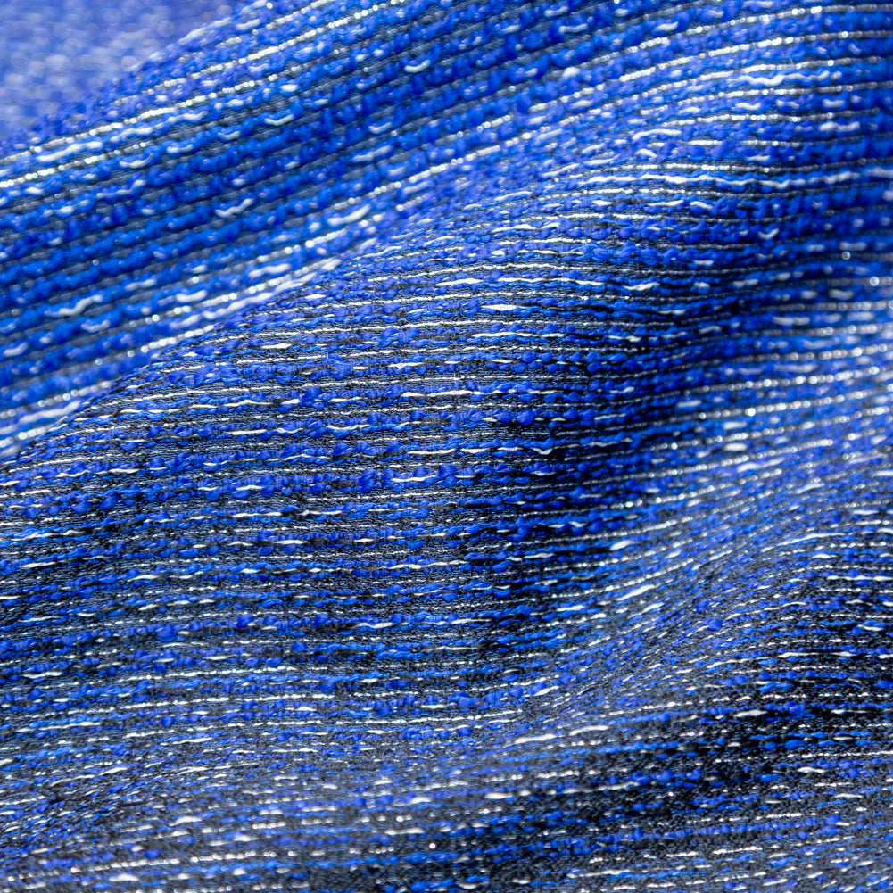 Royal Blue, Black and Metallic Silver Striped Woven - Joann Fabrics