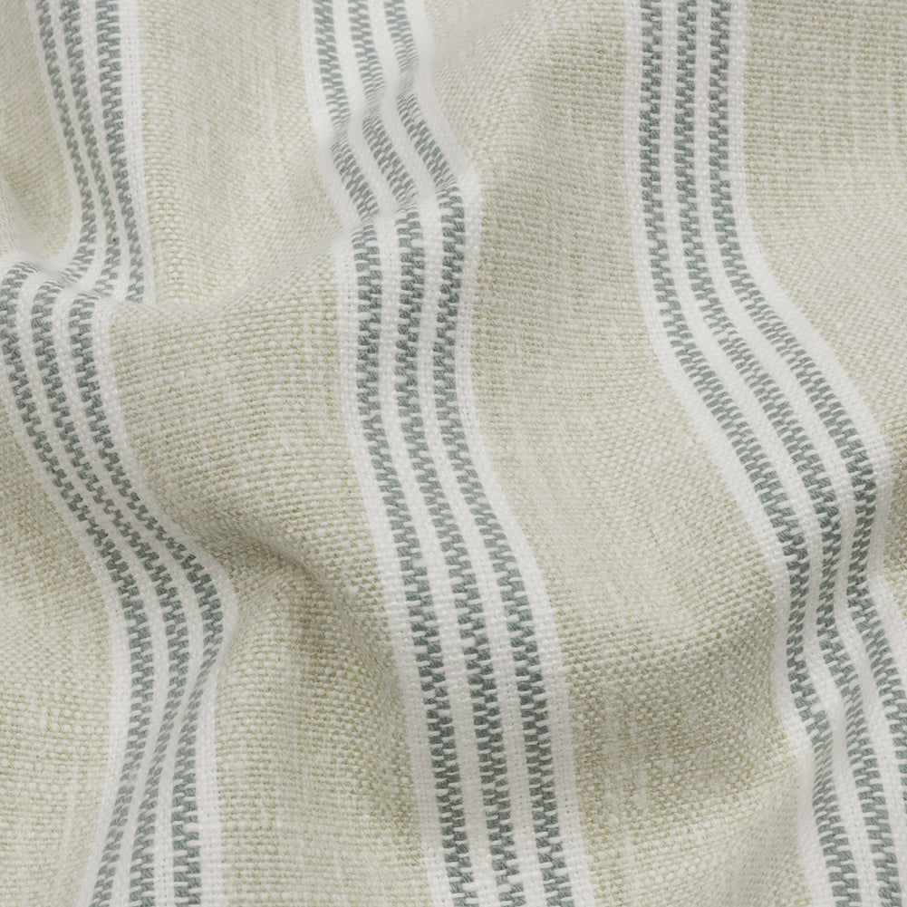 Slubbed Cotton and Polyester Woven - Sage Striped - British Imported - Joann Fabrics