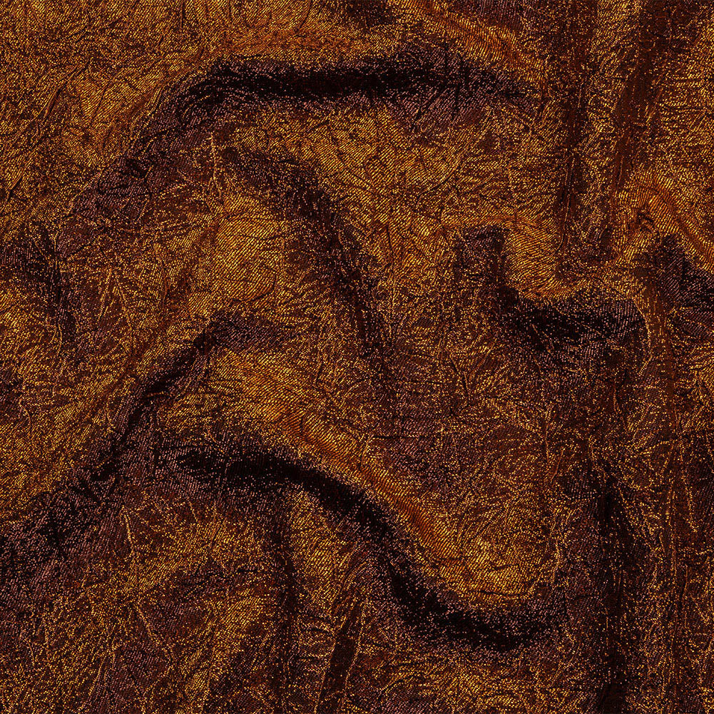 Astrolabe Metallic Orange Crinkled Luxury Brocade with Black Backing - Joann Fabrics